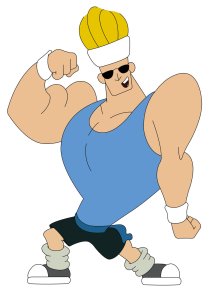 so hot ;) be mindful that johnny bravo is either a) freakishly disposed to build only massive amounts of upper body muscle or b) on steroids 